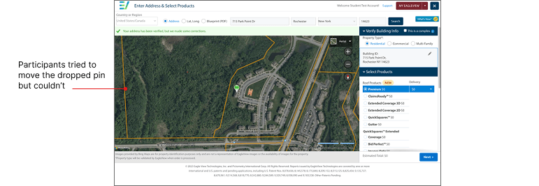 EagleView address map interactivity