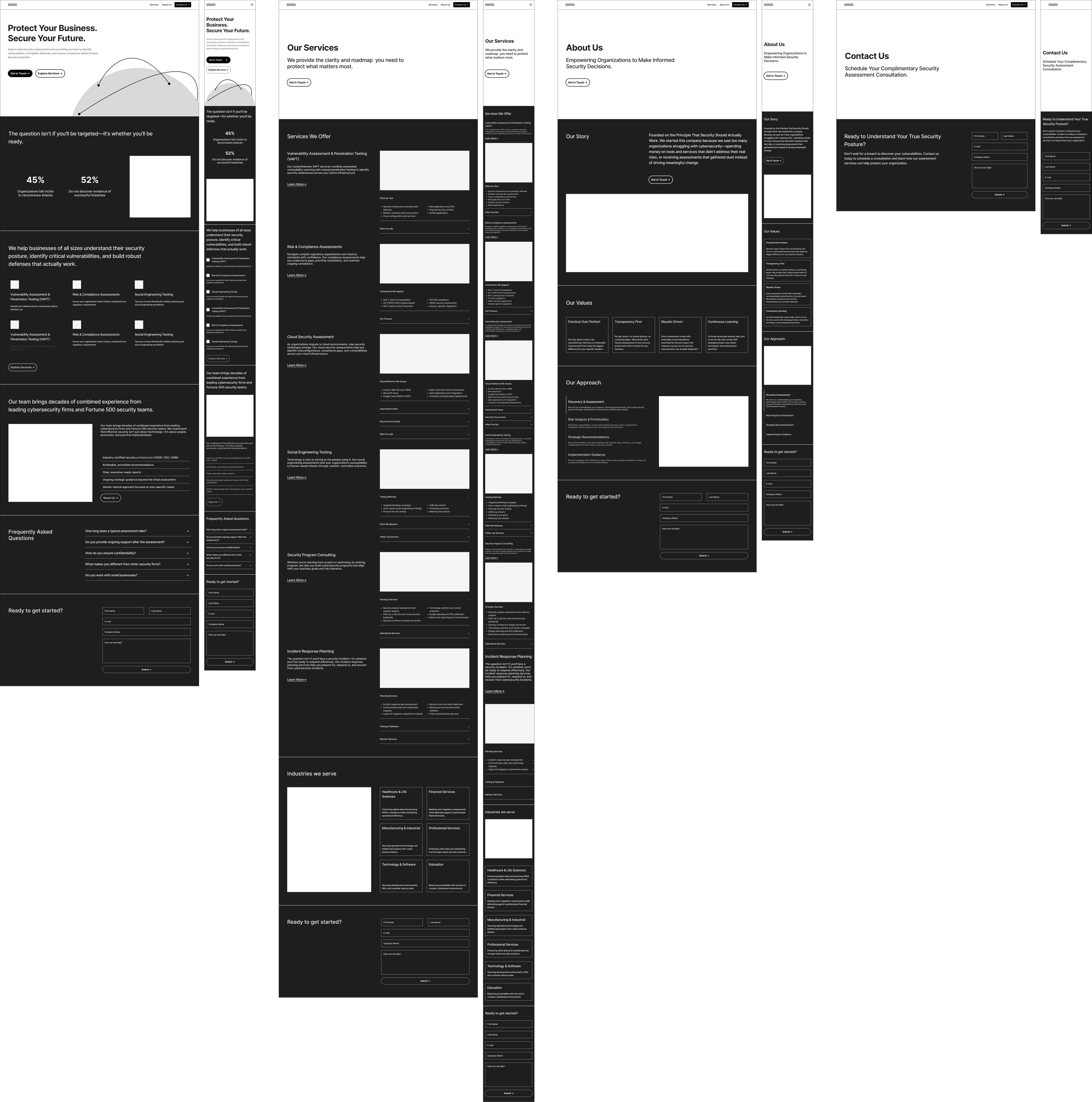 Harrison Cyber wireframes