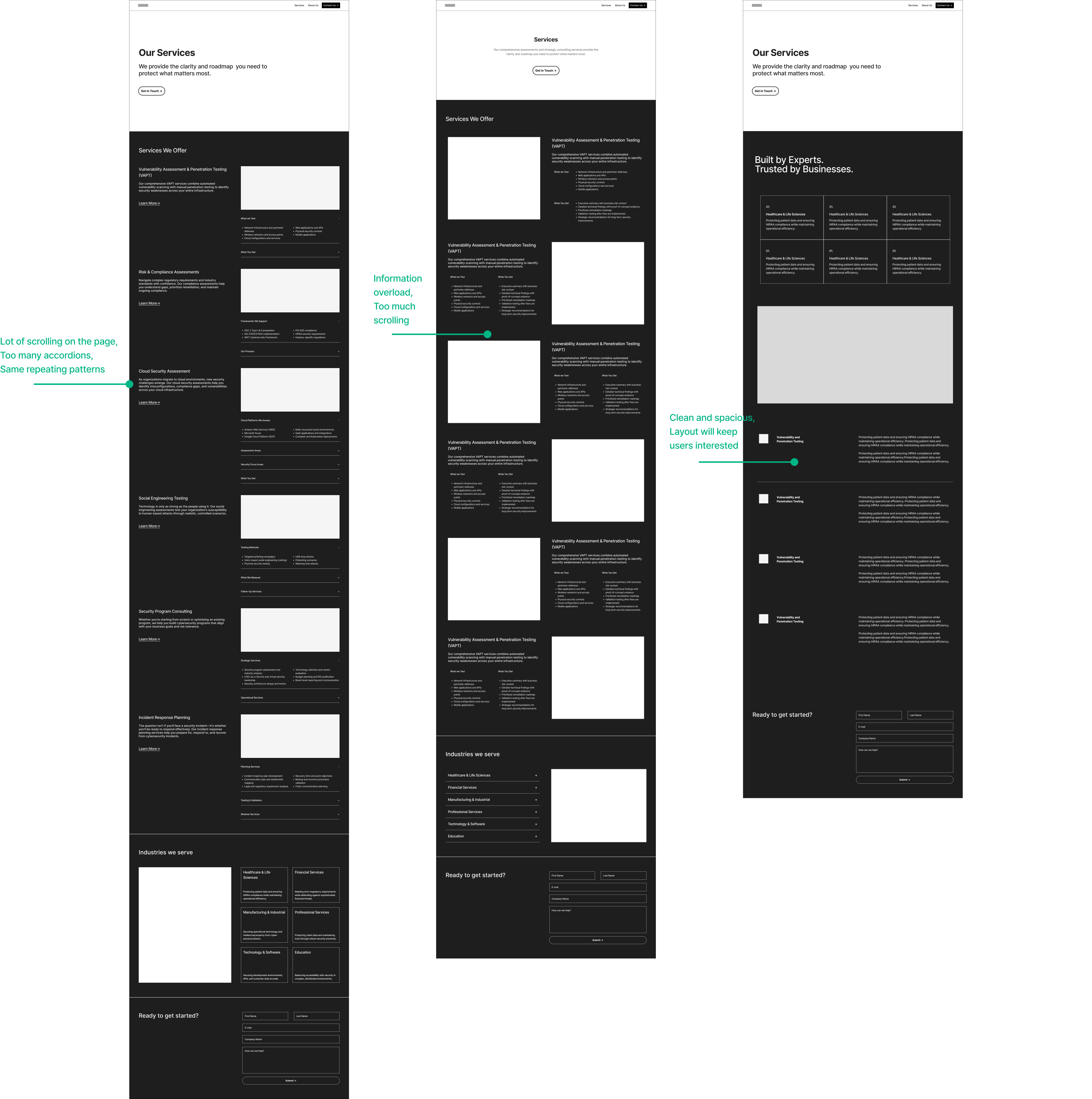 Harrison Cyber wireframes